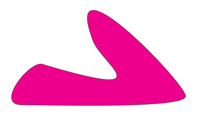 A hot pink abstract shape with rounded edges on a white background simple geometric design element