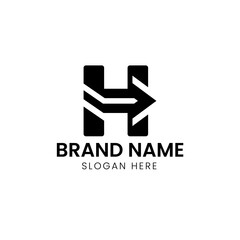 Letter H financial arrow logo