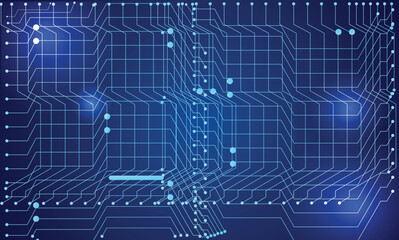 Obraz premium Abstract technology background digital circuit board background with glowing lines and data flow