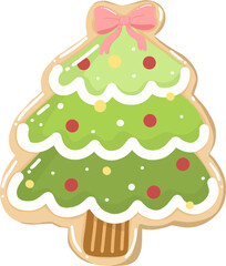christmas tree cookie vector illustration