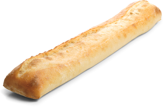 Golden brown garlic breadstick isolated on transparent background