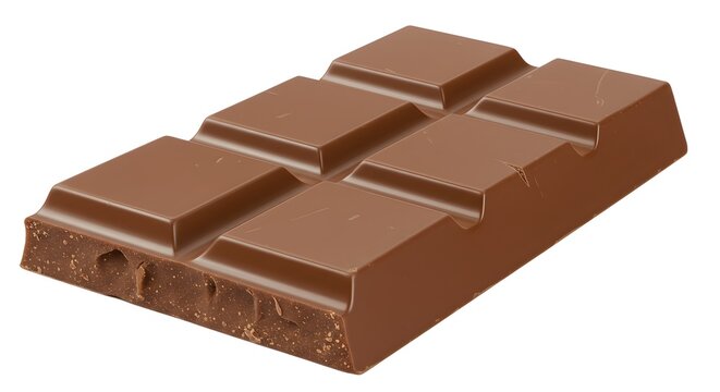 Delicious milk chocolate bar with six segmented squares, a sweet treat for indulgence.
