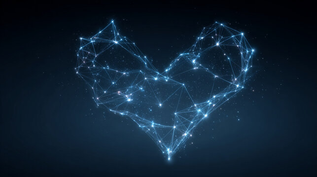 Stars forming a heart-shaped constellation, symbolizing universal connection, love, cosmic unity, and the ethereal bond linking all life across the universe. - Powered by Adobe