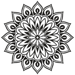 Intricate Flower Mandala Vector for Meditation and Décor