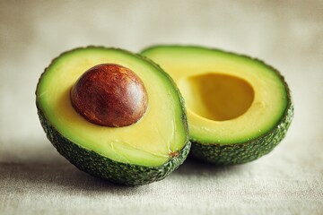 A close up view of a sliced ripe avocado showing the inside