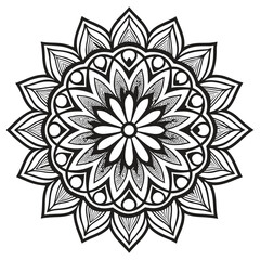 Decorative Mandala Template Teardrop Motif and Spirals
