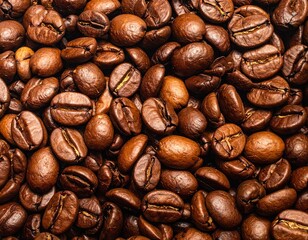 Roasted Brown Coffee Beans Background Texture