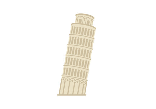 Cartoonstyle tilting Leaning Tower of Pisa illustration
