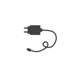 flat design vector of charger with cable.