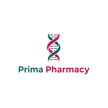 A modern logo with a DNA helix design, symbolizing innovation, precision, and trust in medical science and pharmaceutical care.