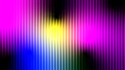 Vibrant abstract background with vertical glowing neon light streaks in pink yellow and blue