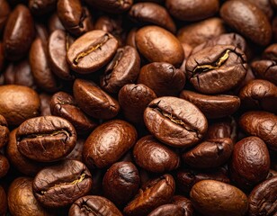 Roasted Coffee Beans Close Up Texture