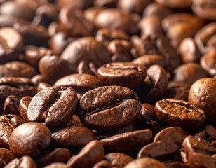 Roasted Coffee Beans Close Up Texture