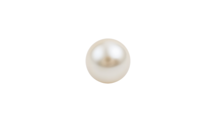 white pearl isolated on transparent background. generative ai