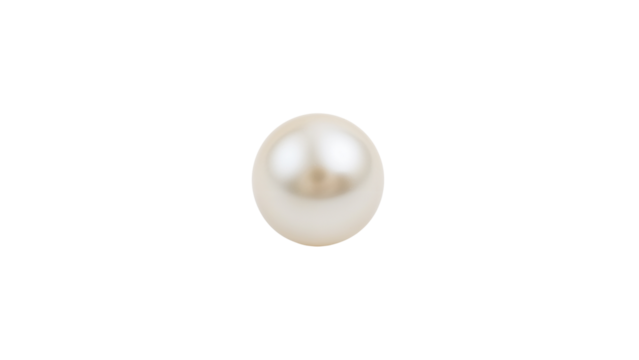 white pearl isolated on transparent background. generative ai