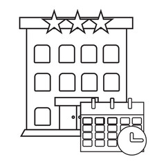 Three-Star Hotel Booking Schedule line icon