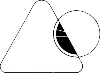 Abstract triangle and circle design element for creative projects, modern geometric shape for logo or branding, scalable vector graphic art