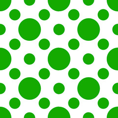 Green and White Polka Dot Seamless Pattern Background