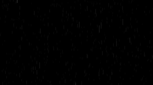 Rain on black background. Isolated rain ring on black and green screen