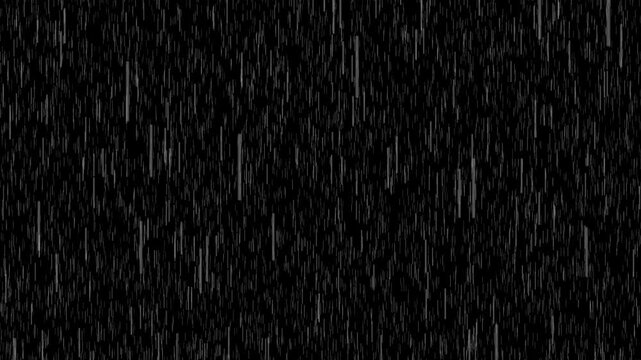 Rain on black background. Isolated rain ring on black and green screen