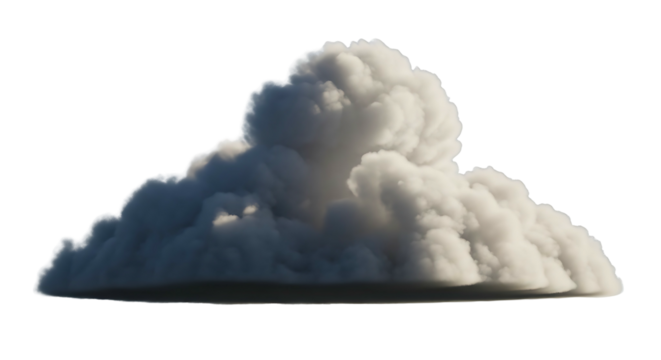 Cloud formation isolated on white background fluffy and detailed 1.