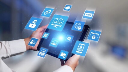 Software development with coding overlays, programming languages, developer tools, mobile app creation, and advanced programming for digital product development and software solutions. Spire