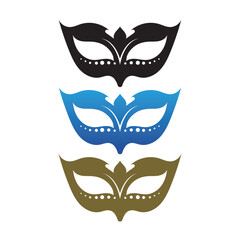 Masquerade Carnival Mask Icon and symbol logo