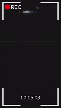 Vertical 9:16 retro vcr recording screen with heavy vhs noise, scan lines, and camera settings. For creating authentic 80s or 90s found footage look