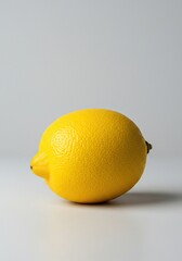 A vibrant yellow lemon, freshly picked, displayed on a clean, simple background, highlighting its natural bright color and subtle texture ,isolated ,cuisine ,whole