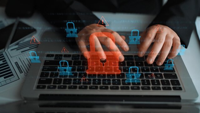 Digital security concept illustrating a cybersecurity breach, with a red unlocked padlock indicating data exposure among secure systems, emphasizing system vulnerability and risk Marrow