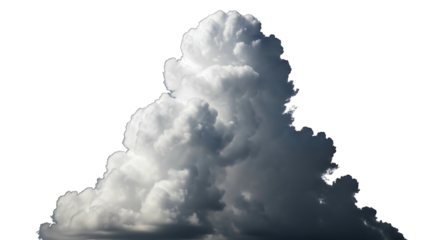 Dramatic cloud formation against a bright white background.