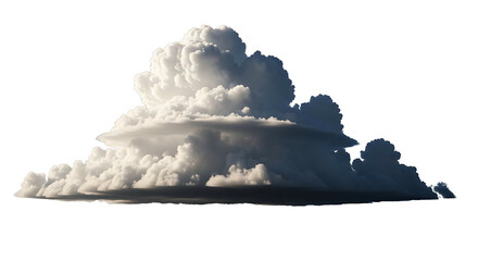 Dramatic cloud formation with a towering presence in the sky.