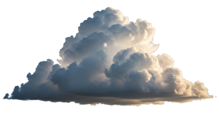 Dramatic Cumulus Cloud Formation Isolated on White Background 1.