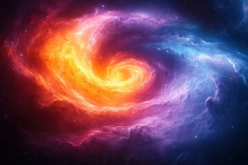 Celestial Swirl: A vibrant tapestry of cosmic colors, swirling nebula paints a breathtaking vista of the universe