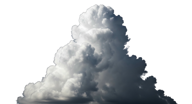 Dramatic cloud formation against a bright white background.