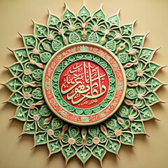 Intricate islamic calligraphy and geometric floral design