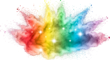 Explosion of Vibrant Colors A Dynamic Powder Cloud.