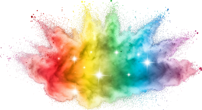 Explosion of Vibrant Colors A Dynamic Powder Cloud.