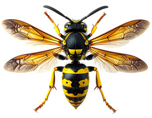 Realistic Hornet Insect Isolated on Transparent Background, PNG Cutout, Generative AI 