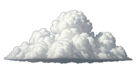 Fluffy Cumulus Cloud Isolated on White Background 1.