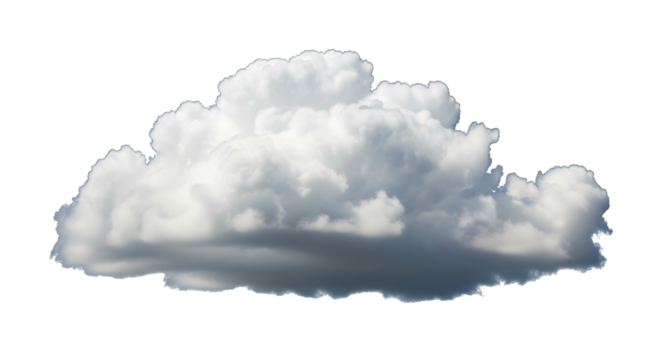 Fluffy white cloud isolated on a bright clear background 1.