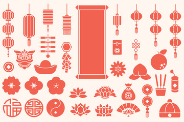 Set of Chinese decoration object, chinese new year