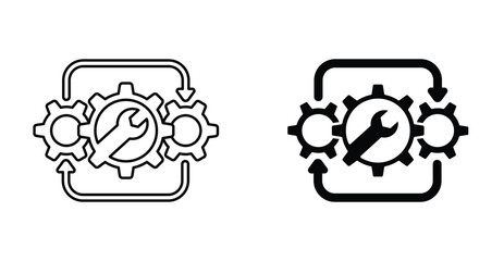 Automation and optimization icon graphic design. Vector icon illustrations