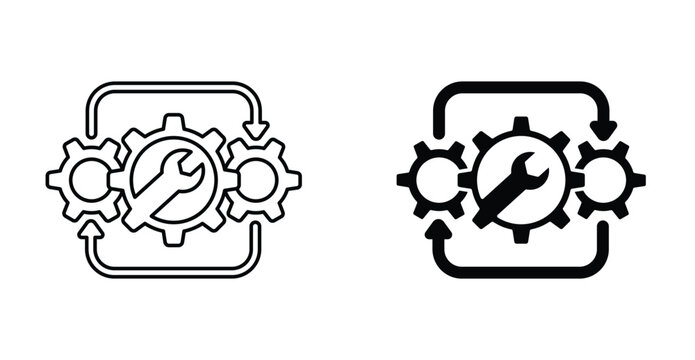 Automation and optimization icon graphic design. Vector icon illustrations