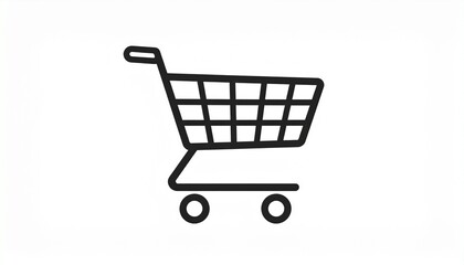 Shopping cart line icon, trolley sign vector graphics, basket symbol outline isolated