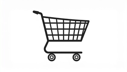Shopping cart line icon, trolley sign vector graphics, basket symbol outline isolated