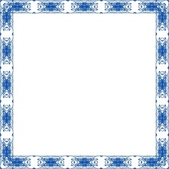 Simple Square Frame with White Background, Border Frame, Unique Photo Frame, Blue Square Frame