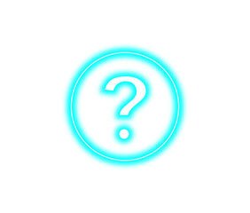 Neon Question Mark Icon for Help Center, FAQ, Support Assistance and Information UI Design