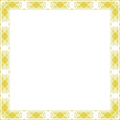 Obraz premium Simple Square Frame with White Background, Border Frame, Unique Photo Frame, Golden Square Frame