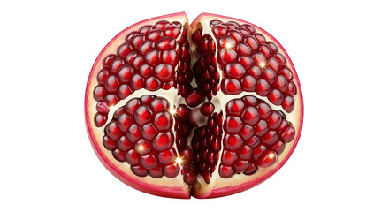 Fresh Pomegranate Fruit Split Open Revealing Juicy Arils.